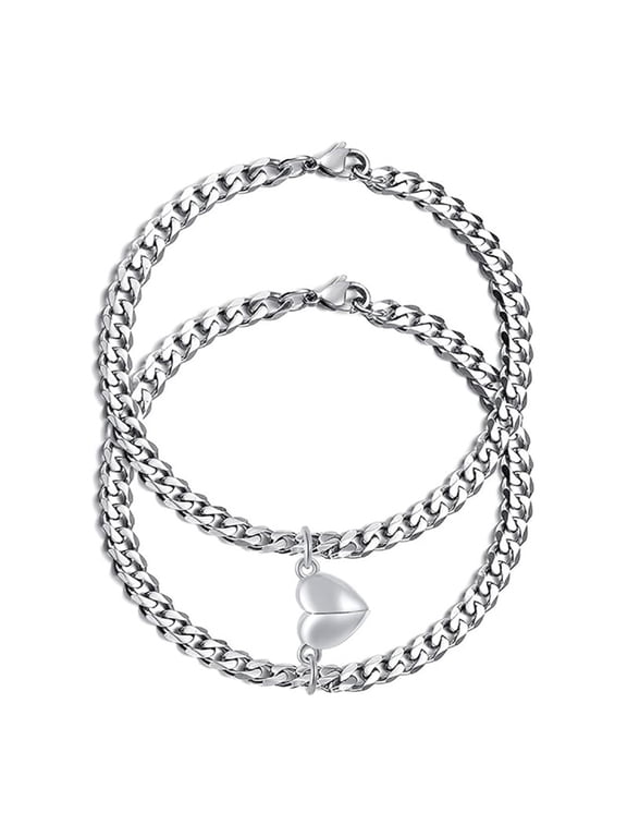 Bracelet for Couple - Bracelet,Stainless Steel His and Her Bangle,Adjustable Friendship Bracelets for Sister Bf Gf,Pinky Promise Couple Bracelets Gifts