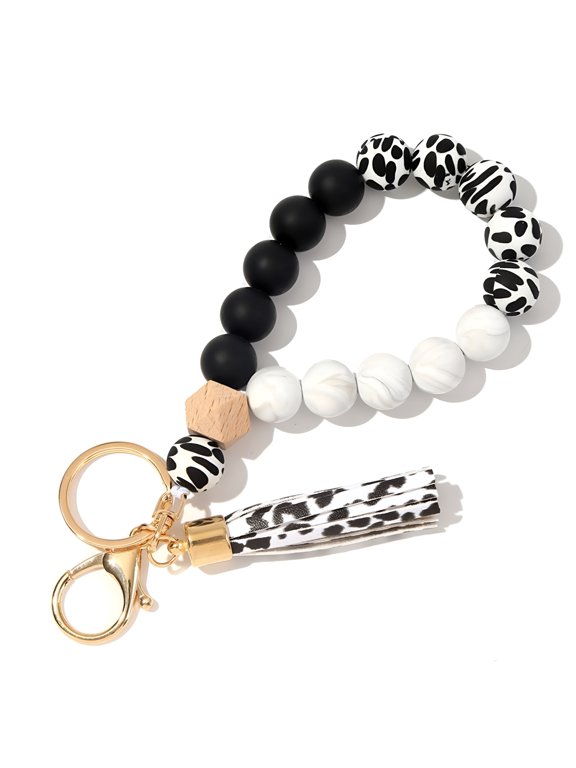 2026 New Bracelet Keyring Decorative Stretchy Beaded Portable Bangle Wristlet Keychains for Women for Fashion Accessory,Key Organization,Everyday Carry,Casual Wear,Gifting