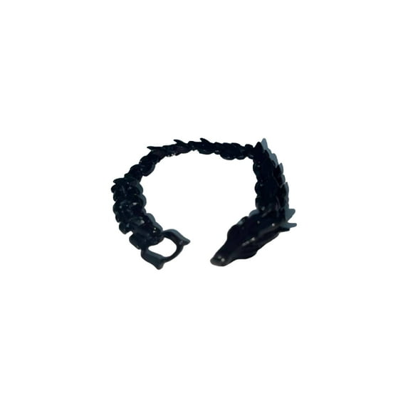 DESIGNICE Bracelet,Men's Dragon Head Clasp Bracelet,Men's Silver Bangle 22cm,Black