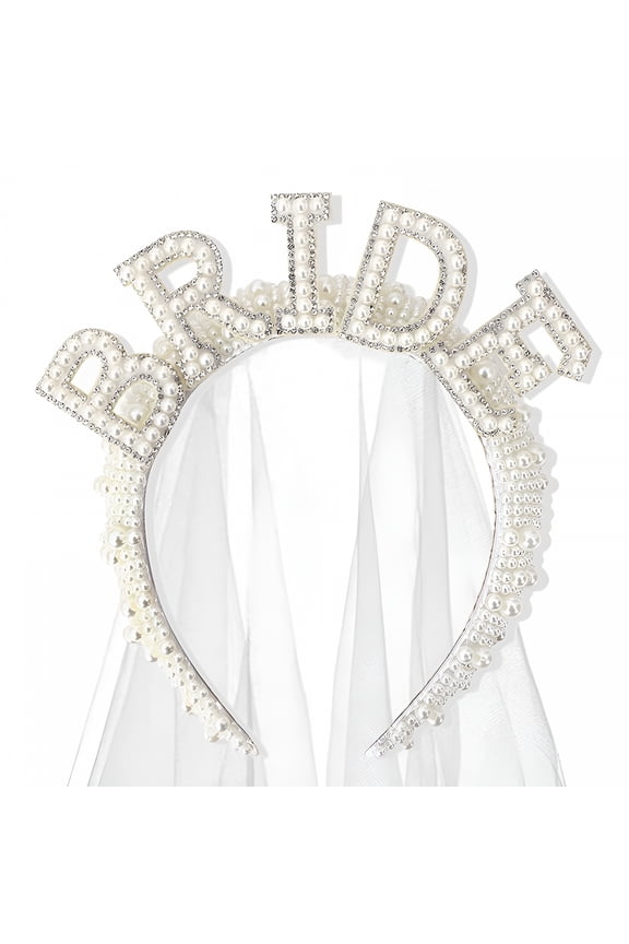 Bride to Be Pearl Crown Headband Bachelorette Party Bridal Shower Wedding Engagement Rehearsal Dinner Decoration Gift