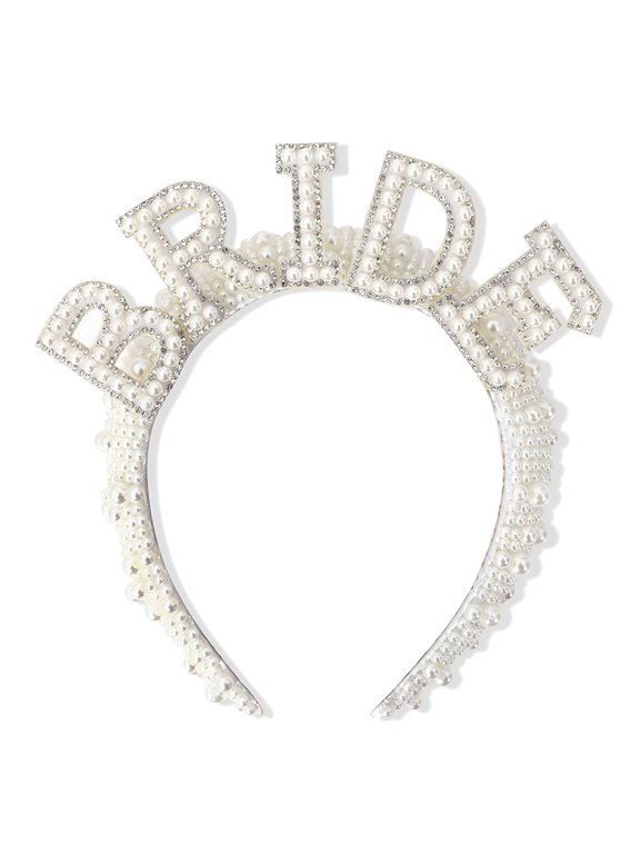 Bride to be Pearl Crown Headband Bachelorette Party Bridal Shower Wedding Engagement Rehearsal Dinner Decoration Gift