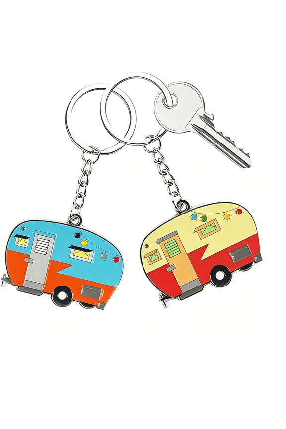 Camper Keychain Happy Rv Keyring Rv Keychain Couples Keychain Set Gifts for Men Women Camping Accessories 2 Pack Keychain