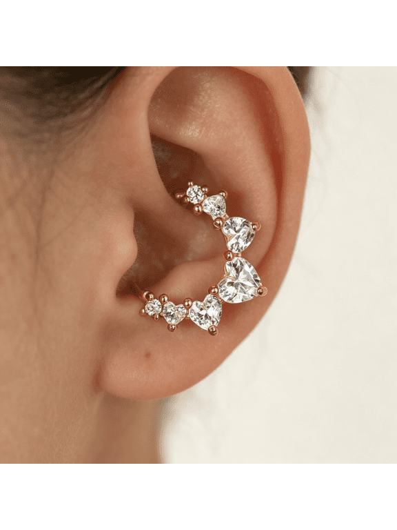 Cartilage Daith Earrings for Women Small 14K Gold Plated Hoop Hypoallergenic Helix Piercing Huggie Surgical Steel Implant Cubic Zirconia Prom Gift Jewelry