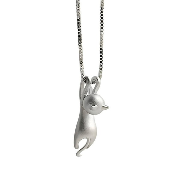 DESIGNICE Cat Necklace Sweater Chain Collar Jewelry Fashionable and Versatile Pendant Necklace Frosted