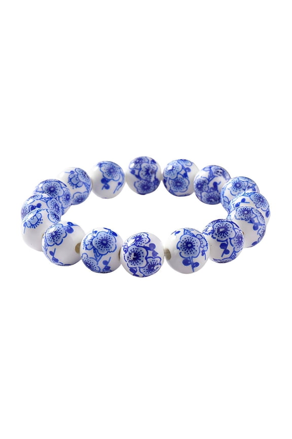 Ceramic Beads Bracelet,Ceramic Bracelet Ceramics Wrist Bracelet,Lightweight and Comfortable Jewelry Hand Chain,Blue1