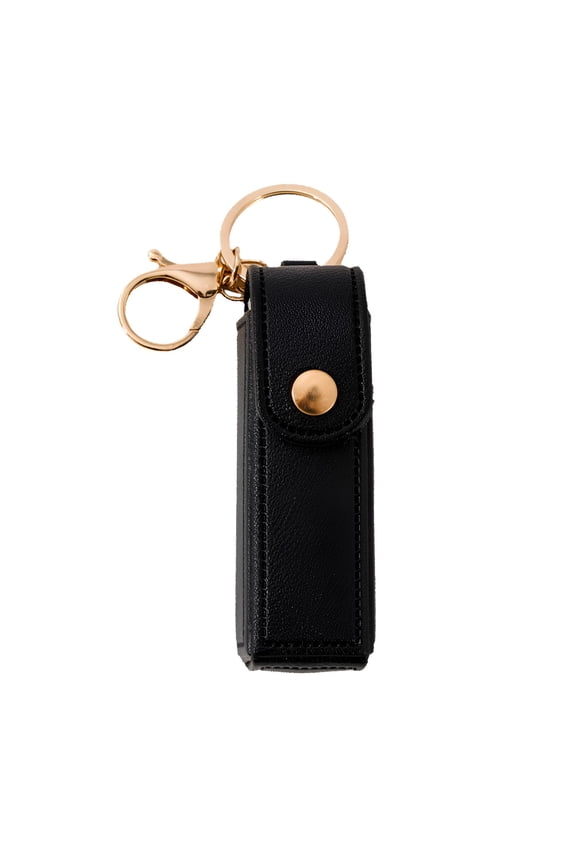 Chapstick Holder Key Chain,Includes Keychain Design Chapstick Holder,Convenient Carrying Keys Lip Balm Holder,Black