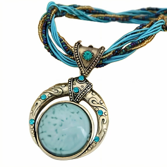 DESIGNICE Charm Necklace,Skillfully Finished Cute Necklace for Women,Non-Deforming Love Bracelet,Blue Plated