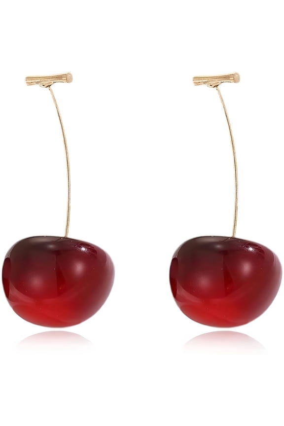Cherry Earrings For Women Fun Fruit Drop Dangle Earrings Cute 3D Red Cherry Jewelry Unique Fruit Charm Jewelry For Women