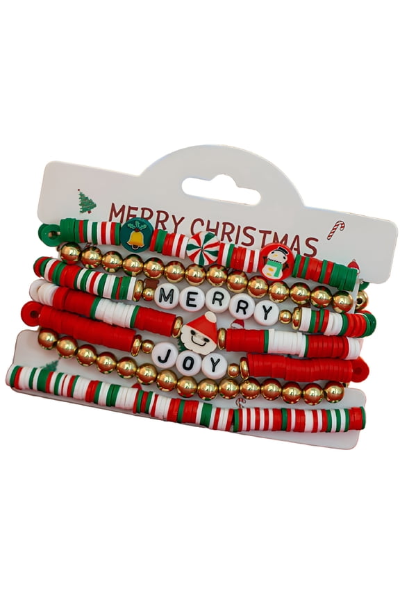 Christmas Wristbands Colorful Clay Beads Bracelets Friendship Bracelets for Girl Friendship Bracelets for Women