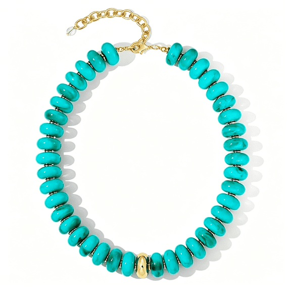 DESIGNICE Chunky Beaded Choker Necklace for Women Statement Necklace with Gold Accent Adjustable Beach Summer Jewelry Trendy Boho Necklaces in Multiple Colors Y2K Jewelry