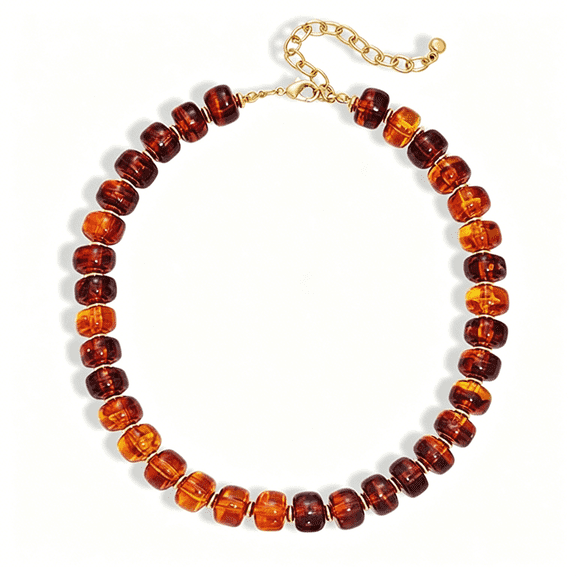 DESIGNICE Chunky Beaded Necklace for Women, Colorful Boho Statement Necklace, Gold Chunky Resin Large Bead Necklace, Waterproof Summer Beach Jewelry Gifts for Women