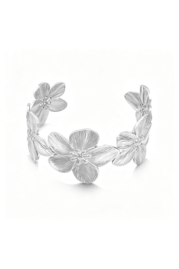 Chunky Gold Cuff Bracelets for Women Vintage Gold Flower Butterfly Bracelet Trendy Boho Wide Open Cuff Bangles Matte Statement Bracelet