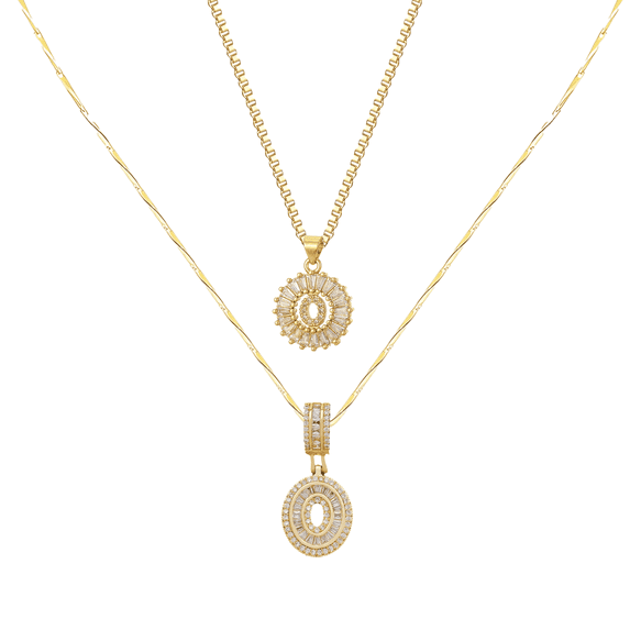 DESIGNICE Chunky Letter Necklaces for Women,Glamorous Jewelry Small Initial Necklace,Romantic Style Custom Chains,Gold,StyleO