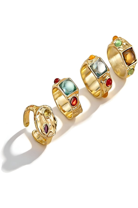 Chunky Rings for Women Adjustable Stackable Thick Ring Trendy Statement Dainty Chunky Jewelry