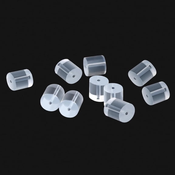 DESIGNICE Clear Earring Backs,200PCS Plastic Earring Stoppers,Tube Earring Findings,Hypo-allergenic Jewelry Accessories,rubber earring backs soft clear