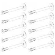 DESIGNICE Clear Earrings for Sports, Work, School, Surgery, MRI - Clear Piercing Jewelry Labret Studs for Ears, Cartilage, Helix, Tragus, Lip, Medusa, Monroe - Flat Push-In Plastic Earrings