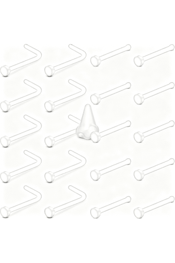 Clear Nose Studs Clear Nose Rings for Work Clear Nose Piercing Plastics Nose Retainer for Surgery Nose Ring Spacers Nose Rings Retainer Septum Retainer Clear Lip Ring Plastic Earrings Studs