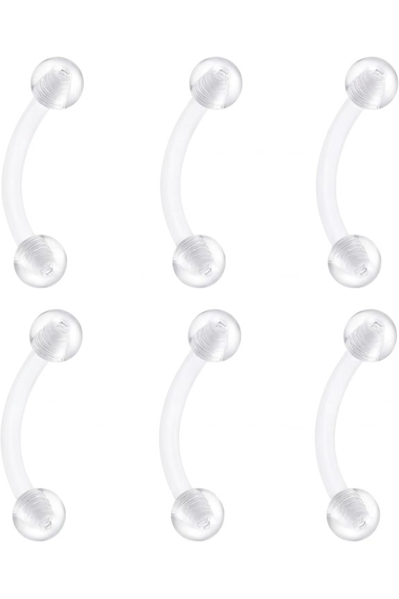 Clear Piercing Jewelry Clear Piercing Retainers Nose Rings Belly Button Ring Septum Eyebrow Lip Cartilage Tragus Earring Retainer Nose Piercing Kit Body Piercing Jewelry for Women Men