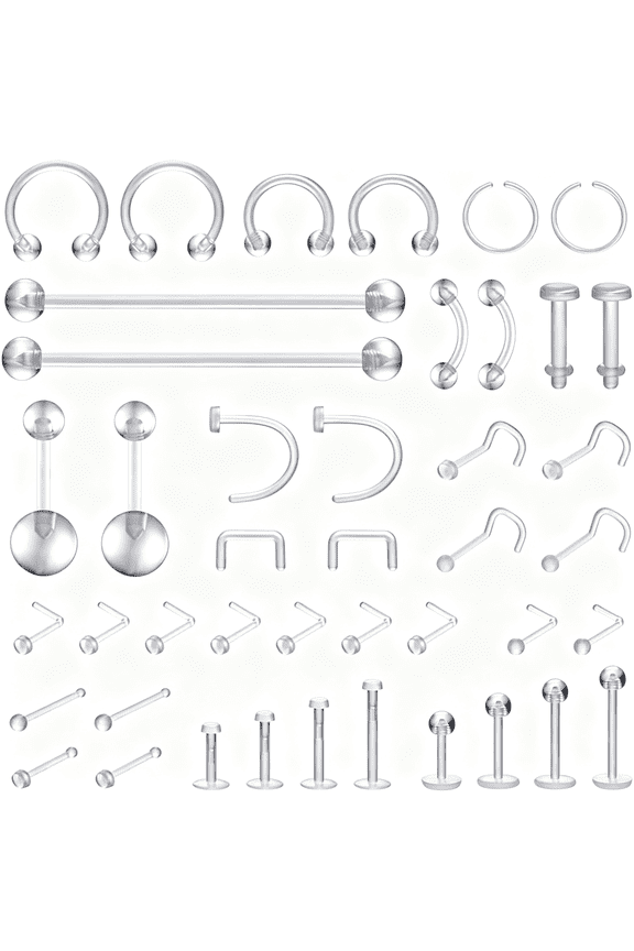 Clear Piercing Retainers for Nose Rings Septum Cartilage Rook Daith Earrings Horseshoe Eyebrow Lip Tragus Belly Rings Retainers for Men and Women