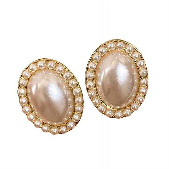 DESIGNICE Clip on Earrings,Sweet & Retro Fusion Earrings for Women,Effortlessly Fits Any Occasion Tragus Earrings for Women,White