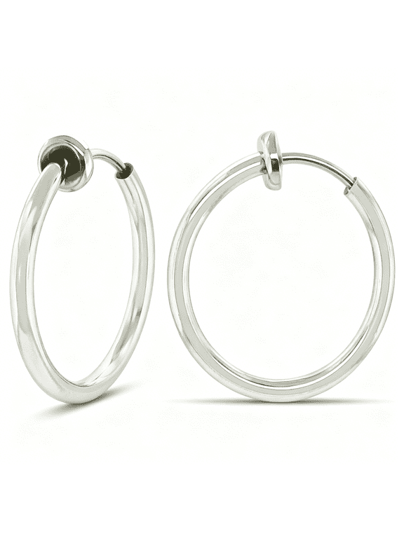 Clip on Spring Hoop Earrings for Non-Pierced Ears