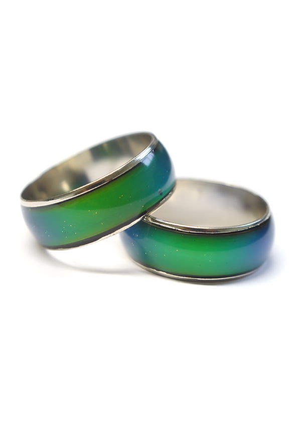 Color Changing Ring Mood Ring Simple Round Ring Creative Finger Ring Birthday Gift for Festival (Inner Diameter 19mm)