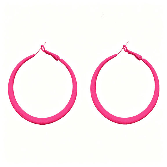 DESIGNICE Colorful Matte Hoop Earrings 80S Hoop Earring Retro Earrings Neon Earrings Bright Fluorescence Round Hoop Earings for Women
