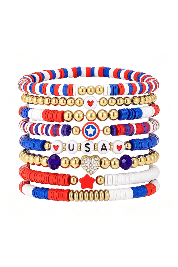 Colorful Stretch Bracelet Stack Boho Beaded Bracelet Set Heishi Surfer Bracelet Stackable Y2K Trendy Jewelry Friendship Multiple Set Women Fans