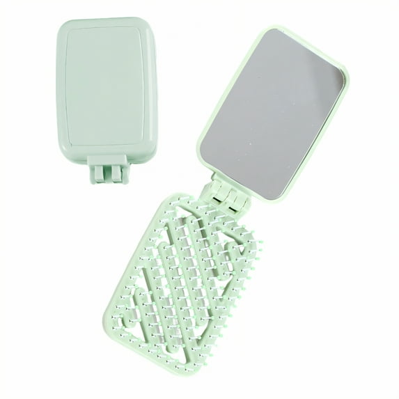 DESIGNICE Compact Mirror,Combined Comb Pocket Mirror,Pocket Fit Travel Makeup Mirror,Green