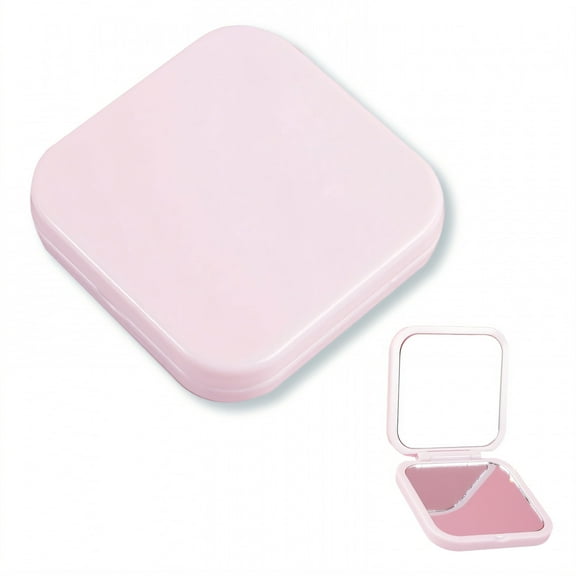ACDANC Compact Mirror,Foldable Square Dual Pocket Mirror Convenient,Pink