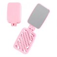thumbnail image 1 of DESIGNICE Compact Mirror,Integrated Comb Travel Makeup Mirror,Daily Carry Small Mirror,Pink, 1 of 7