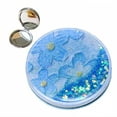 thumbnail image 1 of DESIGNICE Compact Mirror,Oil-Painted Floral Circle Compact Mirror Bulk,Refined Makeup Detail Small Mirror for Purse,Blue, 1 of 8