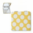 thumbnail image 1 of DESIGNICE Compact Mirror,Yellow Dot Pattern Pocket Mirror,Square Minimal Shape Small Mirror,Style2, 1 of 7