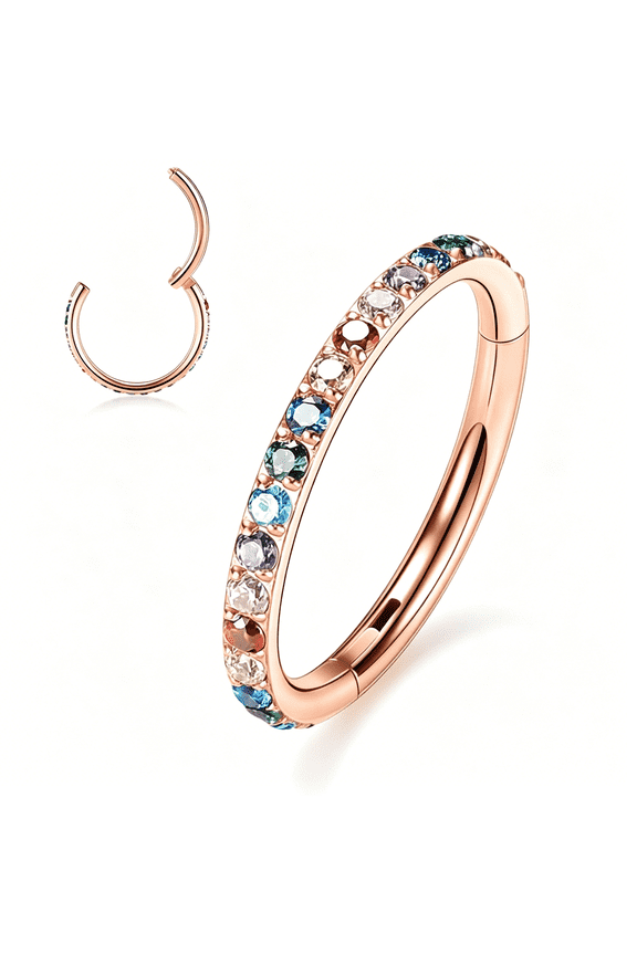 Conch Piercing Jewelry 20G 18G 16G 14G 12G Septum Jewelry Conch Hoop Daith Earrings Surgical Steel Clicker Hoop Piercing Rings Lip Rings with Cz Helix Rook Cartilage Piercing Jewelry