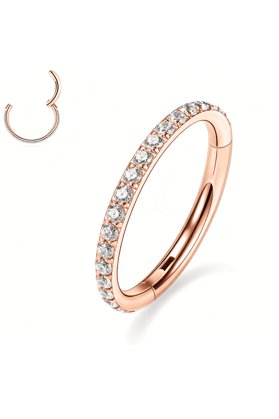 Conch Piercing Jewelry 20G 18G 16G 14G 12G Septum Jewelry Conch Hoop Daith Earrings Surgical Steel Clicker Hoop Piercing Rings Lip Rings with Cz Helix Rook Cartilage Piercing Jewelry