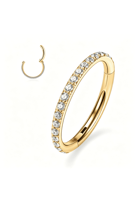 Conch Piercing Jewelry 20G 18G 16G 14G 12G Septum Jewelry Conch Hoop Daith Earrings Surgical Steel Clicker Hoop Piercing Rings Lip Rings with Cz Rook Cartilage Piercing Jewelry