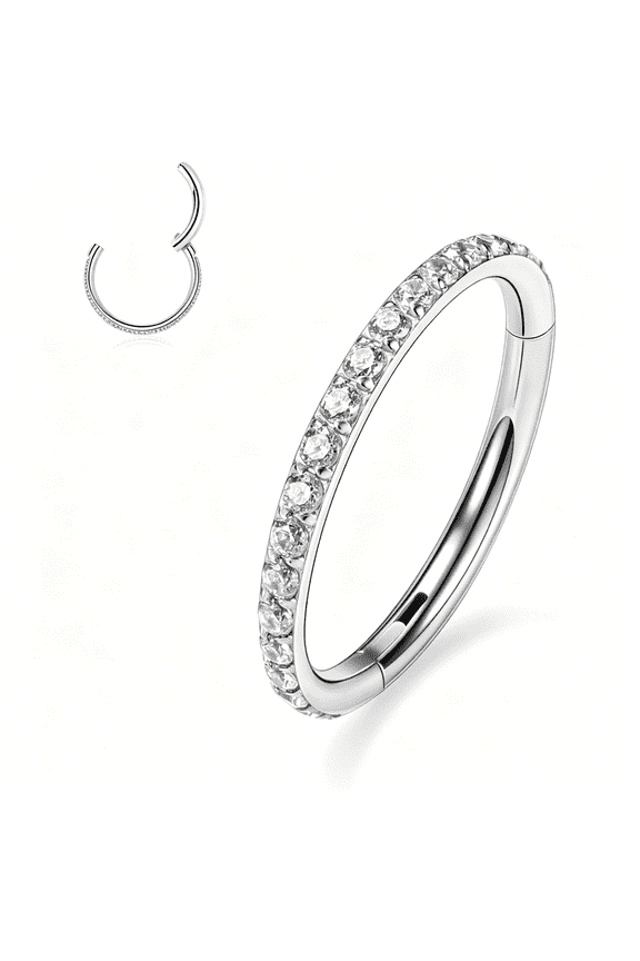 Conch Piercing Jewelry 20G 18G 16G 14G 12G Septum Jewelry Conch Hoop Daith Earrings Surgical Steel Clicker Hoop Piercing Rings Lip Rings with Cz Helixrook Cartilage Piercing Jewelry