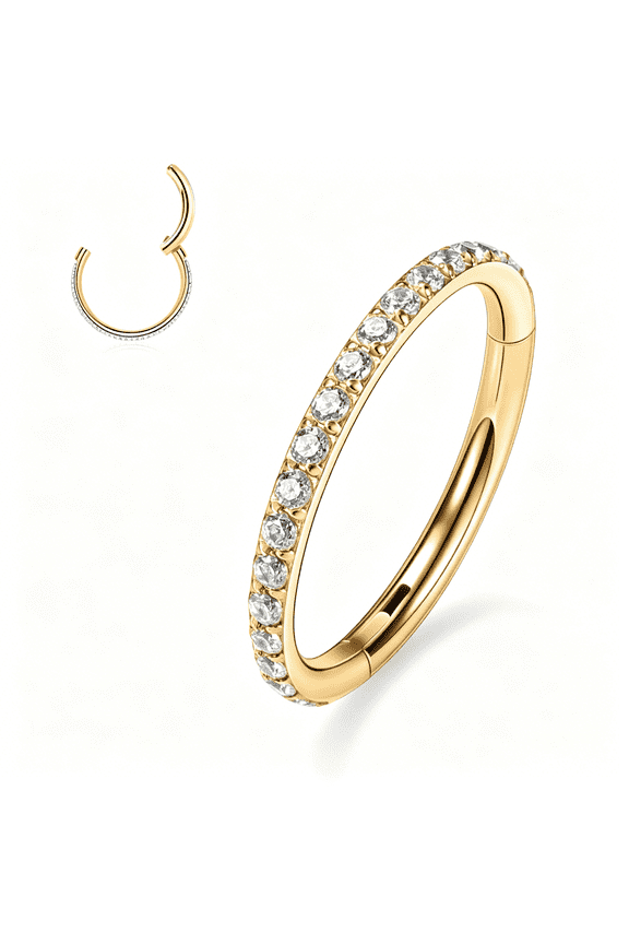 Conch Piercing Jewelry 20G 18G 16G 14G 12G Septum Jewelry Conch Hoop Daith Earrings Surgical Steel Clicker Hoop Piercing Rings Lip Rings with Cz Helix Rook Cartilage Piercing Jewelry