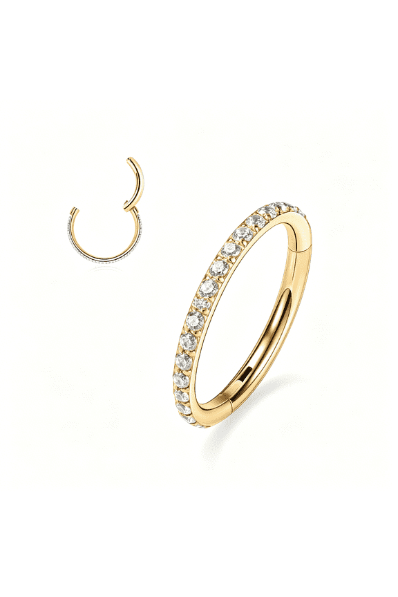 Conch Piercing Jewelry 20g 18g 16g 14g 12g Septum Jewelry Conch Hoop Daith Earrings Surgical Steel Clicker Hoop Piercing Rings Lip Rings with CZ Helix Rook Cartilage Piercing Jewelry