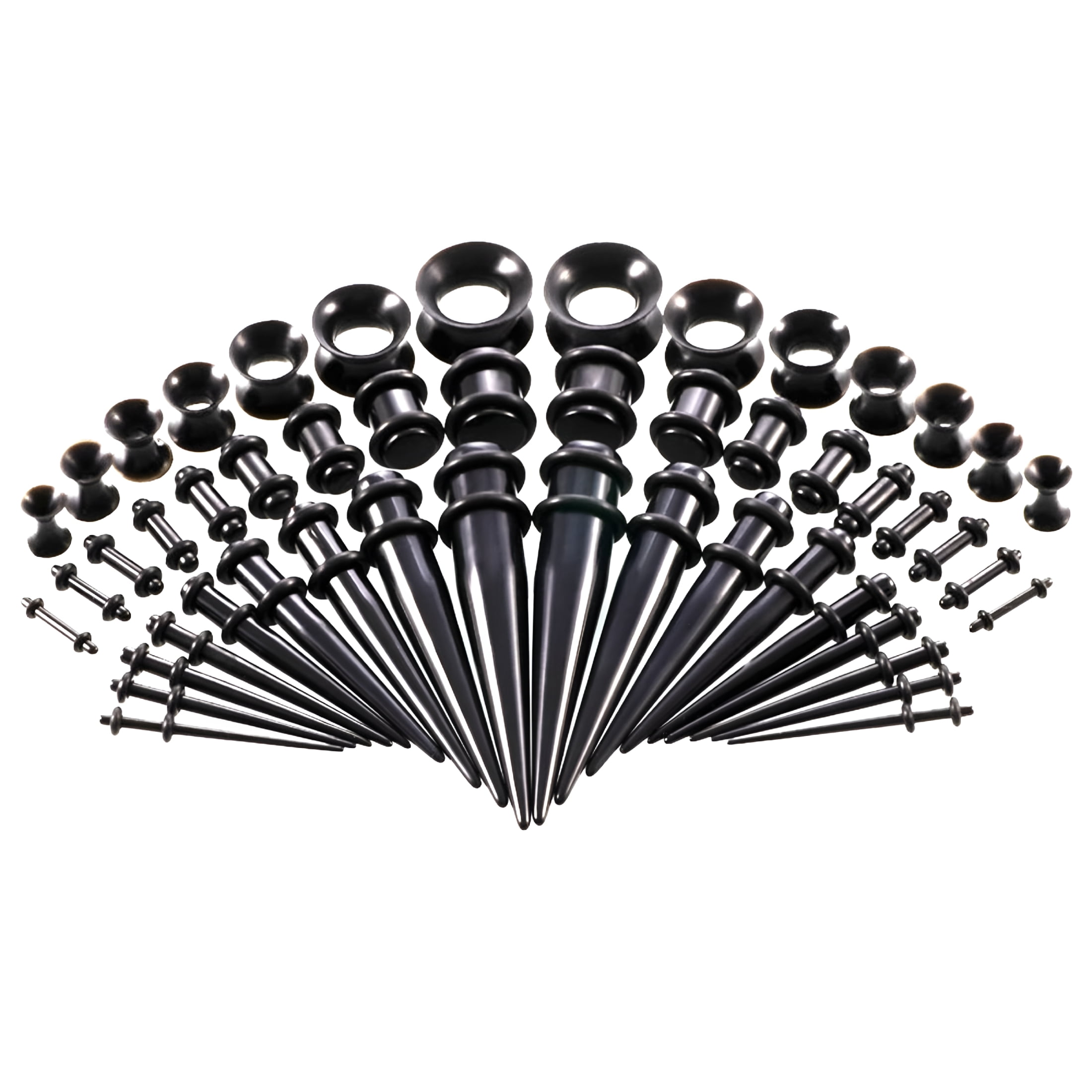 DESIGNICE Cone Ear Expander for Ear Holes Black, 50 Pieces Ear ...