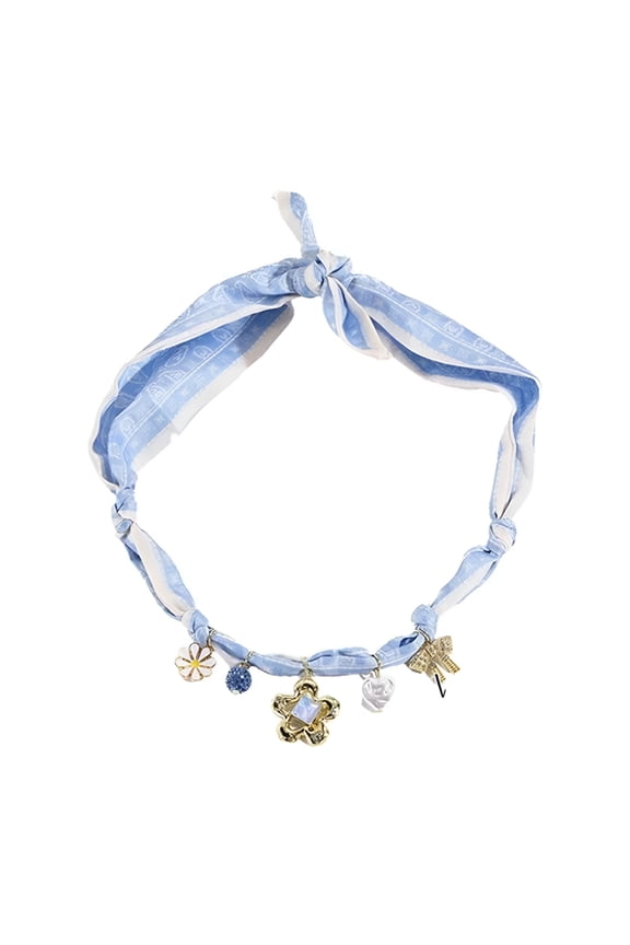 2026 New Convertible Scarf Necklace, Adjustable Silk Scarf Necklace with Charm Pendants Jewelry Gift for Birthdays Anniversaire