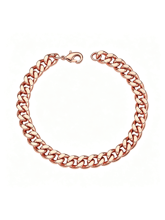 Copper Bracelet for Men&Women-99.9% Pure Copper Cuban Link Chain 9Mm Width,8.7inLength-Gift Box Included