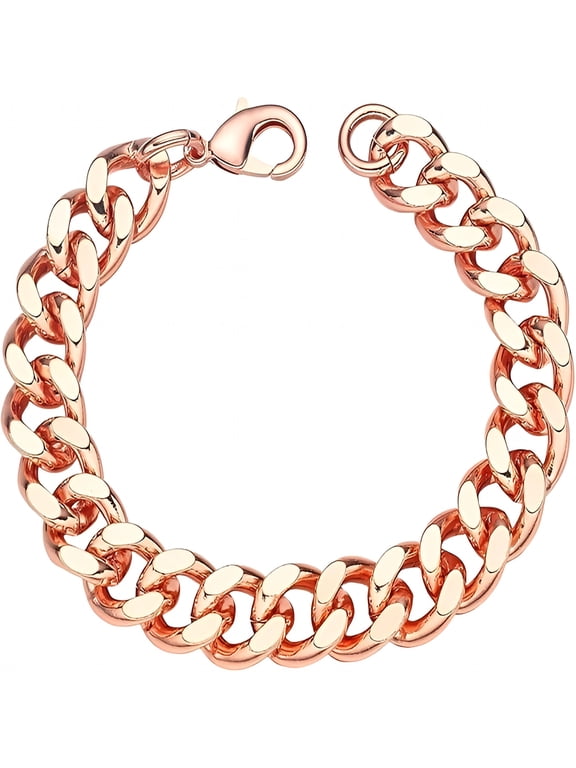 Copper Bracelet for Men & Women 99.9% Pure Copper Cuban Link Chain 5mm, 7mm, 9mm, 12mm Width 6.5" to 9" Length Gift Box Included