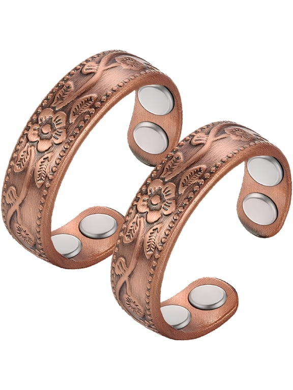 Copper Magnetic Ring for Women 99.9% Pure Copper Finger Ring Adjustable Gift