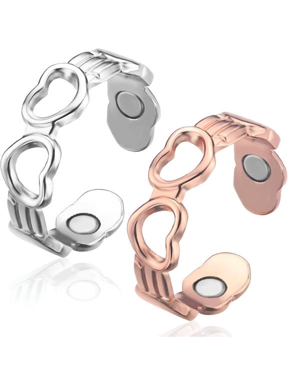 Copper Rings for Women, 99.99% Pure Copper Magnetic Rings Thumb Rings for Lymphatic Drainage, Adjustable Jewelry Gifts for Women