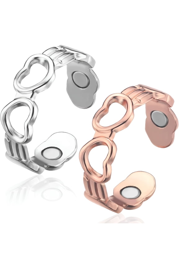 Copper Rings for Women, 99.99% Pure Copper Magnetic Rings Thumb Rings for Lymphatic Drainage, Adjustable Jewelry Gifts for Women
