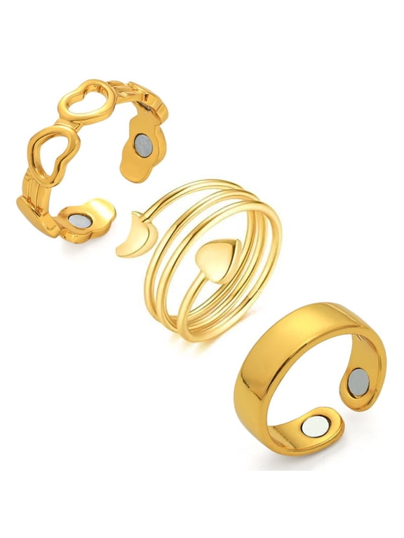 Copper Rings for Women,Copper Magnetic Rings Thumb Rings for Lymphatic Drainage,Adjustable Jewelry for Women