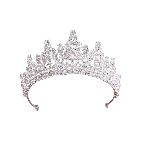 DESIGNICE Coronas Para 15 Anos - Unique V Shaped Design Princess Crown with Three Dimensional Gemstone Arrangement - Trendy Modern Aesthetic King Crown with Interlaced Light and Shadow Effect