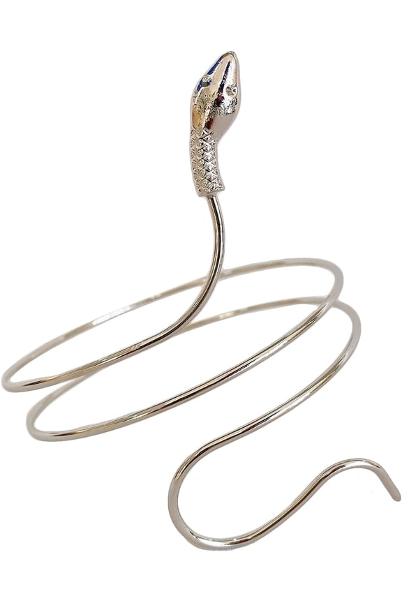 Costume Metal Snake Armband Punk Metal Coiled Snake Unique Upper Arm Cuff Flexible Hollween Snake Cuff Bracelet