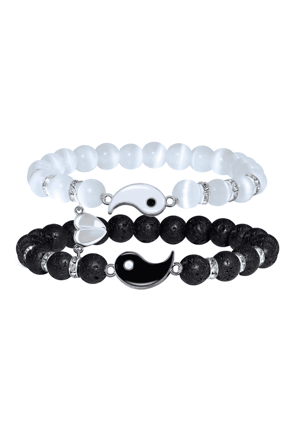 Couples Bracelets,Soft Braided Stylish Matching Bracelets,Personalized Gifts for Couples,Timeless Matching Couples Stuff,Tai Chi